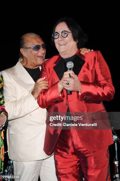 Tony Renis and Renato Zero attend the 2018 Ischia Global Film & Music Fest opening ceremony on July 15, 2018 in Ischia, Italy.