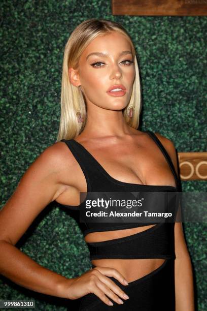 Georgia Gibbs attends the 2018 Sports Illustrated Swimsuit show at PARAISO during Miami Swim Week at The W Hotel South Beach on July 15, 2018 in...