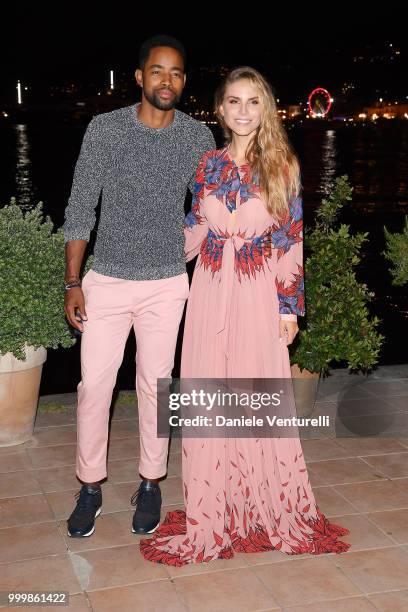 Jay Ellis and Nina Senicar attend the 2018 Ischia Global Film & Music Fest opening ceremony on July 15, 2018 in Ischia, Italy.