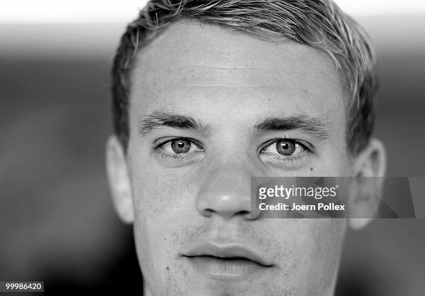 Manuel Neuer of Germany is pictured during a press conference at Verdura Golf and Spa Resort on May 19, 2010 in Sciacca, Italy.