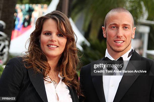 Former swimmer Laure Manaudou and swimmer Frederick Bousquet attend the 'The Princess of Montpensier' Premiere held at the Palais des Festivals...