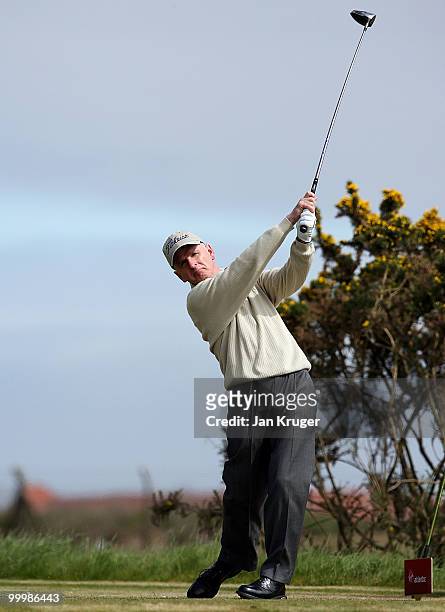 Ian Lee of Haigh Hall in action during the Virgin Atlantic PGA National Pro-Am Championship regional final at St Annes Old Links Golf Club on May 19,...