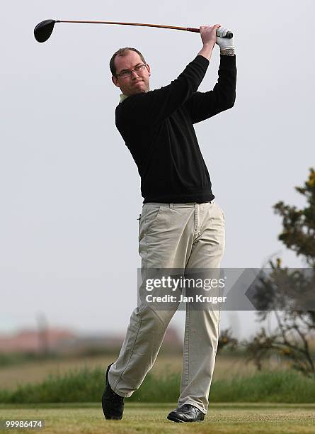 Simon Reeves of Hart Common in action during the Virgin Atlantic PGA National Pro-Am Championship regional final at St Annes Old Links Golf Club on...