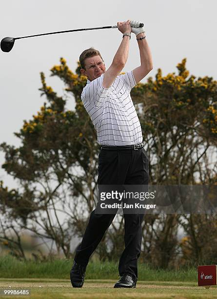 Andrew Lancaster of Fairhaven in action during the Virgin Atlantic PGA National Pro-Am Championship regional final at St Annes Old Links Golf Club on...
