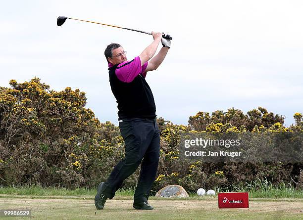 Ian Stewart of Billingham in action during the Virgin Atlantic PGA National Pro-Am Championship regional final at St Annes Old Links Golf Club on May...