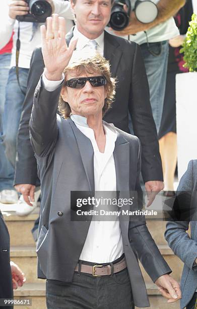 Mick Jagger is seen attending the 63rd Cannes Film Festival on May 19, 2010 in Cannes, France.