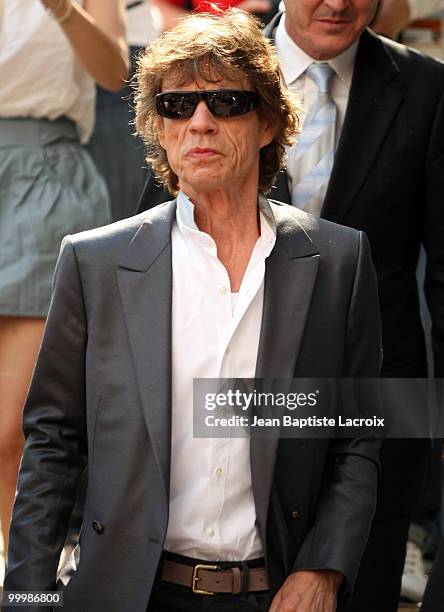 Mick Jagger is seen at the Majestic Hotel on May 19, 2010 in Cannes, France.