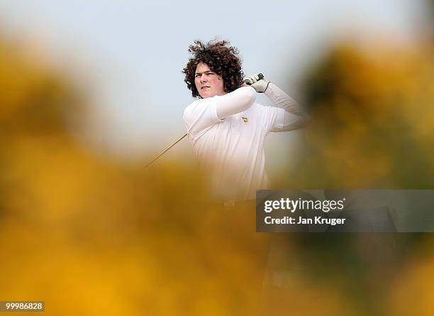 James Taylor of Ulverston in action during the Virgin Atlantic PGA National Pro-Am Championship regional final at St Annes Old Links Golf Club on May...