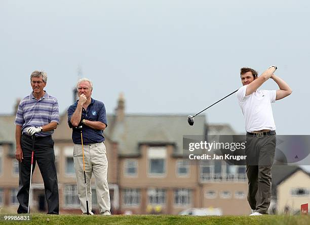 Sean Owen of Turton in action during the Virgin Atlantic PGA National Pro-Am Championship regional final at St Annes Old Links Golf Club on May 19,...