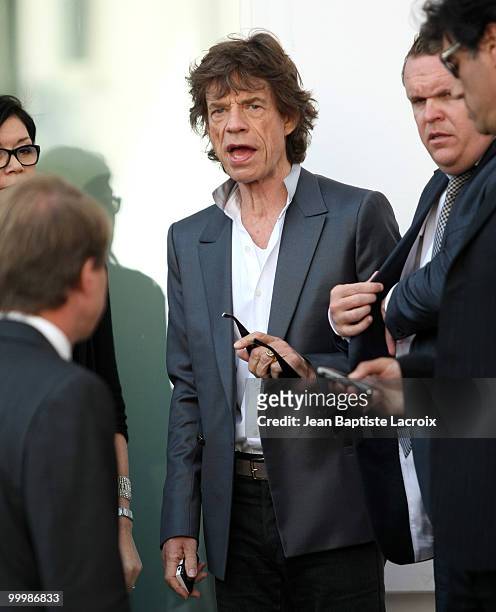 Mick Jagger is seen at the Majestic Hotel on May 19, 2010 in Cannes, France.