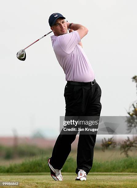 Andrew Richardson of Blackpool North Shore in action during the Virgin Atlantic PGA National Pro-Am Championship regional final at St Annes Old Links...