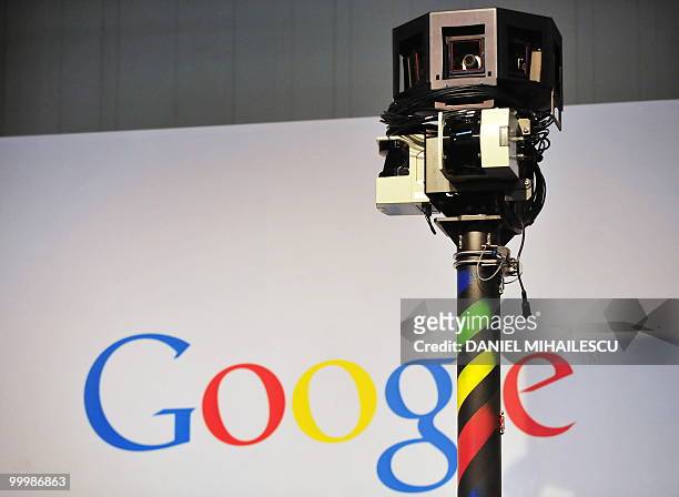 - Picture taken on March 3, 2010 shows the camera of a street-view car, used to photograph whole streets, on the Google street-view stand at the...