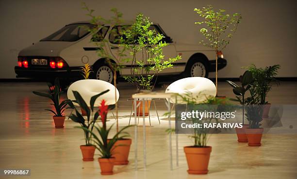 View of the "Moriyama House" work by Pritzker winner Ryue Nishizawa next to German artist and antropologist Lothar Baumgarten's work "Caiman, White...