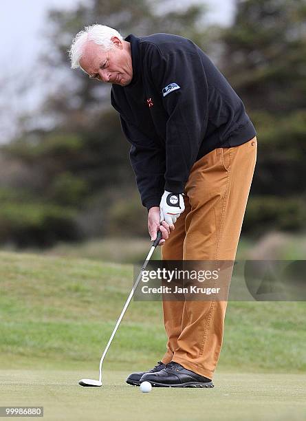 Dave Wright of Hesketh puts during the Virgin Atlantic PGA National Pro-Am Championship regional final at St Annes Old Links Golf Club on May 19,...