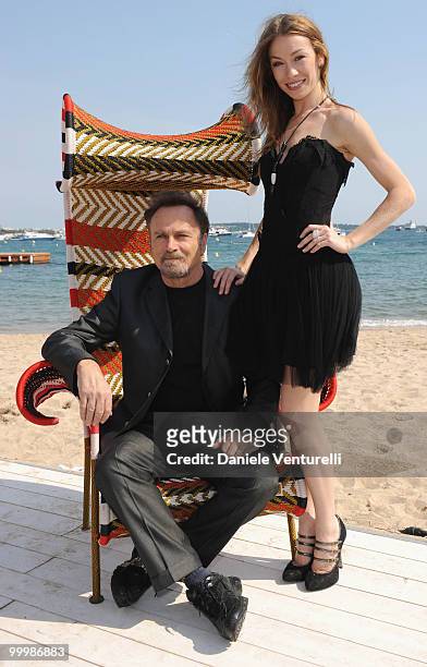 Actor Franco Nero and dancer Eleonora Abbagnato attend the Ischia Global Film Festival Party hosted by Paul Haggis held at the Pavillion Italia...