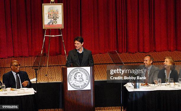 Al Roker , Tom Cruise,Matt Lauer and Meredith Vieira at the Friars Club roast of Matt Lauer at the New York Hilton on October 24, 2008 in New York...