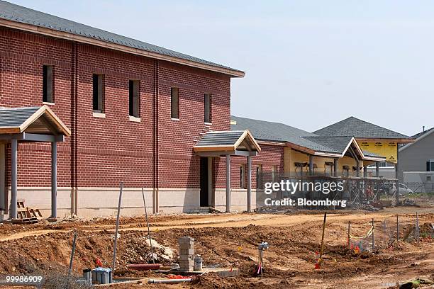 Construction work continues on the new Chesterfield Elementary School in Chesterfield, New Jersey, U.S., on Friday, May 14, 2010. New Jersey, the...