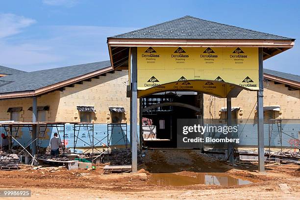 Construction work continues on the new Chesterfield Elementary School in Chesterfield, New Jersey, U.S., on Friday, May 14, 2010. New Jersey, the...