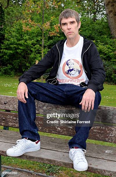 Ian Brown attends photocall to promote his show in Platt Fields Park on 11th June on May 19, 2010 in Manchester, England.