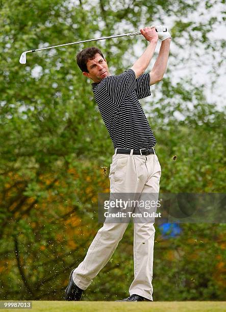 Richard Sadler of Killiow tees off from the 17th hole during the Business Fort plc English PGA Championship Regional Qualifier at Cumberwell Park...
