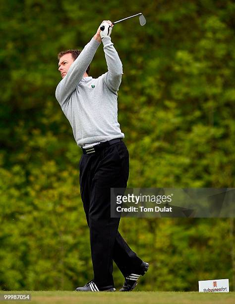 John Goymer of The Mendip tees off from the 16th hole during the Business Fort plc English PGA Championship Regional Qualifier at Cumberwell Park...