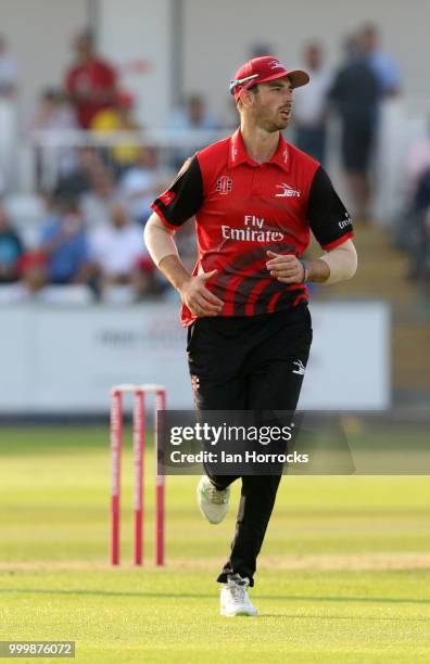 James Weighell of Durham during the Vitality Blast match between Durham Jets and Yorkshire Vikings at the Emirates Riverside on July 13, 2018 in...