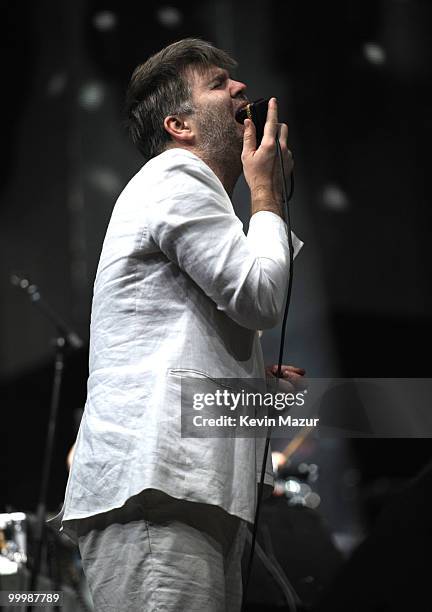 James Murphy of LCD Soundsystem performs during Day 1 of the Coachella Valley Music & Arts Festival 2010 held at the Empire Polo Club on April 16,...