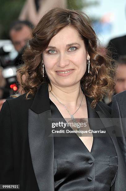 Jury member Emmanuelle Devos attends the premiere of 'Poetry' held at the Palais des Festivals during the 63rd Annual International Cannes Film...