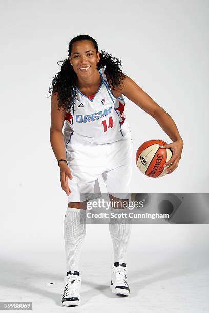 Erika de Souza of the Atlanta Dream poses for a portrait on 2010 WNBA Media Day on May 13, 2010 at Philips Arena in Atlanta, Georgia. NOTE TO USER:...