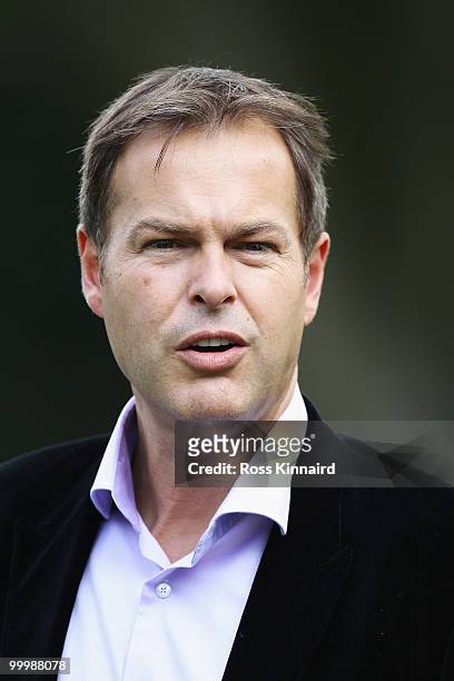 Businessman Peter Jones is seen during the Pro-Am round prior to the BMW PGA Championship on the West Course at Wentworth on May 19, 2010 in Virginia...