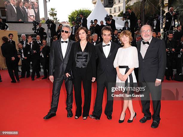 Members of the Cinefoundation Jury Marc Recha,Emmanuelle Devos ,President of the Jury Atom Egoyan and Dinara Droukarova, Carlos Diegues attend the...