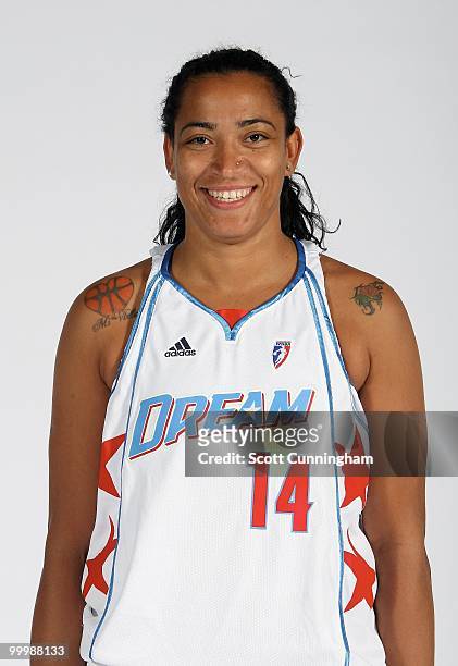 Erika de Souza of the Atlanta Dream poses for a portrait on 2010 WNBA Media Day on May 13, 2010 at Philips Arena in Atlanta, Georgia. NOTE TO USER:...