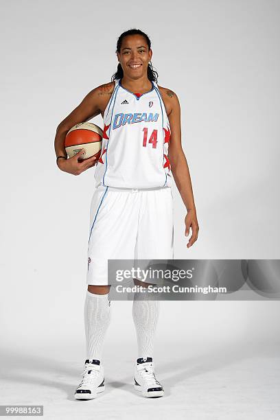 Erika de Souza of the Atlanta Dream poses for a portrait on 2010 WNBA Media Day on May 13, 2010 at Philips Arena in Atlanta, Georgia. NOTE TO USER:...