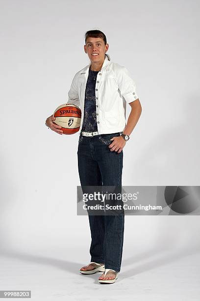 Kelly Miller of the Atlanta Dream poses for a portrait on 2010 WNBA Media Day on May 13, 2010 at Philips Arena in Atlanta, Georgia. NOTE TO USER:...