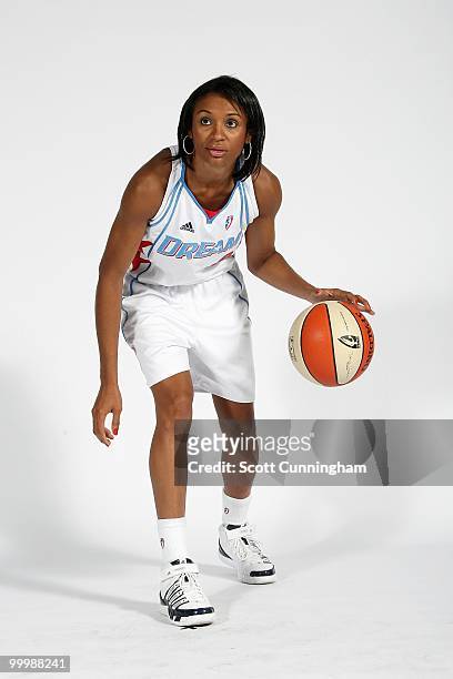 Iziane Castro Marques of the Atlanta Dream poses for a portrait on 2010 WNBA Media Day on May 13, 2010 at Philips Arena in Atlanta, Georgia. NOTE TO...