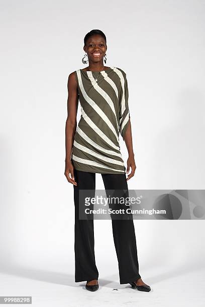 Chanel Mokango of the Atlanta Dream poses for a portrait on 2010 WNBA Media Day on May 13, 2010 at Philips Arena in Atlanta, Georgia. NOTE TO USER:...