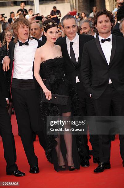 Actor Alexander Scheer, Actress Nora Von Waldstaetten, Director Olivier Assayas and Edgar Ramirez attend the "Poetry" Premiere at the Palais des...