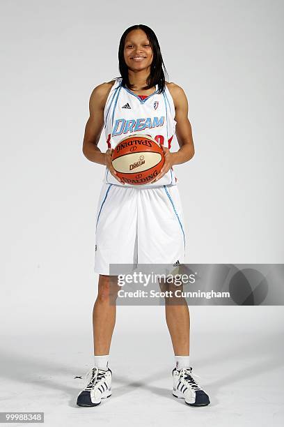 Armintie Price of the Atlanta Dream poses for a portrait on 2010 WNBA Media Day on May 13, 2010 at Philips Arena in Atlanta, Georgia. NOTE TO USER:...