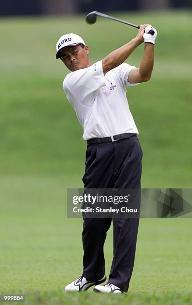 Choi Gwang-soo of Korea in action during the Second Round of the Foursome Stroke Play during the Davidoff Nations Cup- World Cup Qualifier 2001 held...