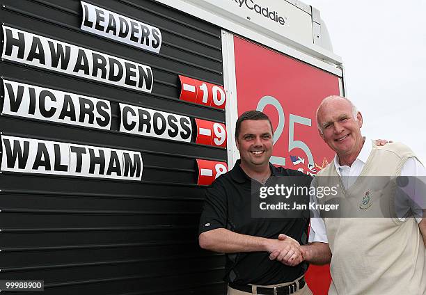 Winners Andre Roberts and Alex Rowland of Hawarden pose for a picture at the end of play during the Virgin Atlantic PGA National Pro-Am Championship...
