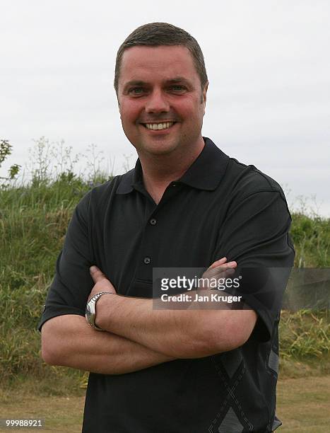 Winner Alex Rowland of Hawarden is photographed at the end of play during the Virgin Atlantic PGA National Pro-Am Championship regional final at St...