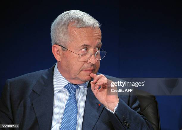 Air France-KLM chief executive Pierre-Henri Gourgeon listens during a press conference to present the 2009-2010 financial results in Paris on May 19,...