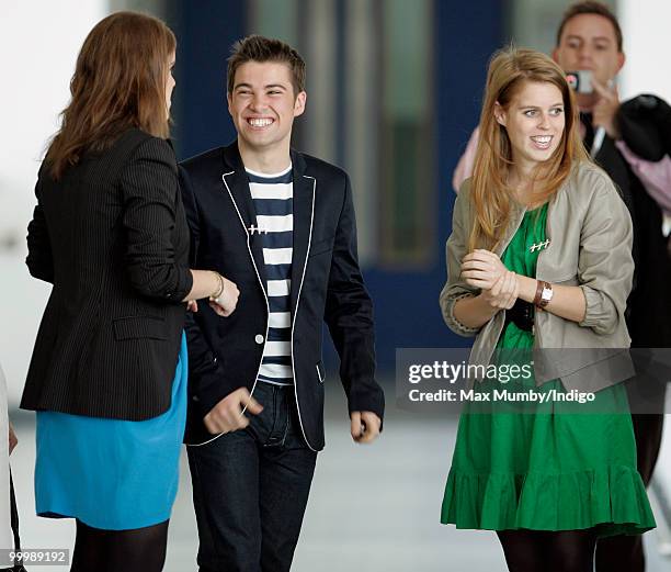 Princess Eugenie of York, Joe McElderry and HRH Princess Beatrice of York attend the opening of the Teenage Cancer Trust Unit at the Great North...