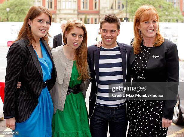 Princess Eugenie of York, HRH Princess Beatrice of York, Joe McElderry and Sarah Ferguson, The Duchess of York attend the opening of the Teenage...