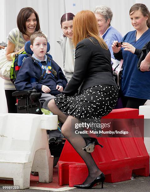 Sarah Ferguson, The Duchess of York talks with members of the public as she attends the opening of the Teenage Cancer Trust Unit at the Great North...