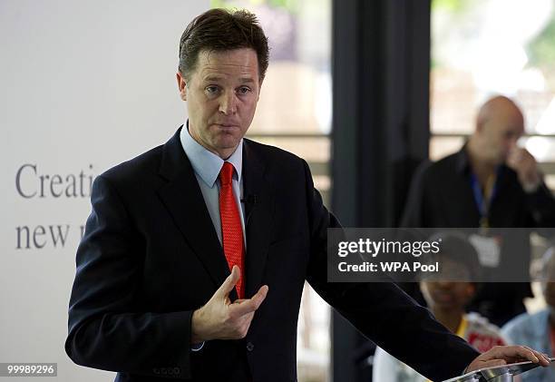 Nick Clegg, the Deputy Prime Minister, delivers a speech setting out the Government's plans for political reform at the City and Islington College on...