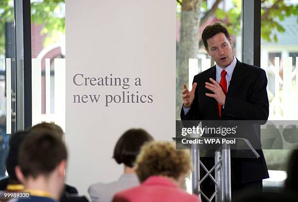 Nick Clegg, the Deputy Prime Minister, delivers a speech setting out the Government's plans for political reform at the City and Islington College on...