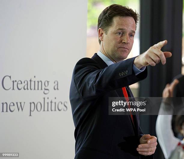 Nick Clegg, the Deputy Prime Minister, delivers a speech setting out the Government's plans for political reform at the City and Islington College on...