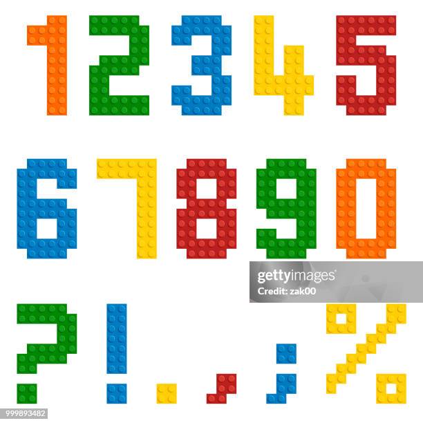 vector plastic toy numbers - plastic model kit stock illustrations