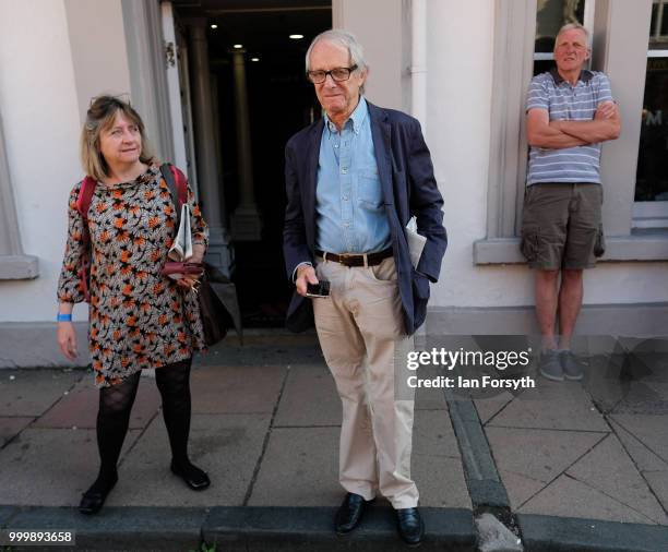 Film and TV director Ken Loach stands outside the County Hotel as he attends the 134th Durham Miners’ Gala on July 14, 2018 in Durham, England. Over...